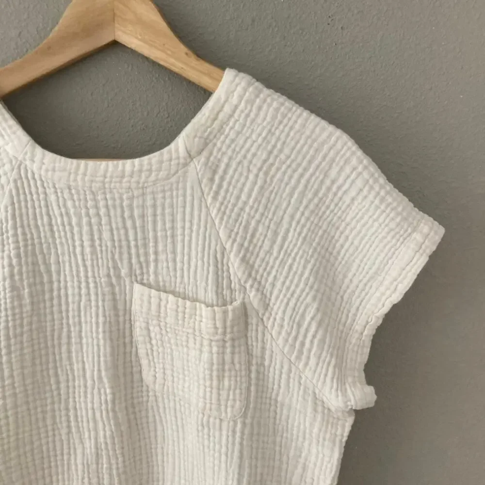 Madewell Lightspun Renwood Button-Back Top Lighthouse White Medium